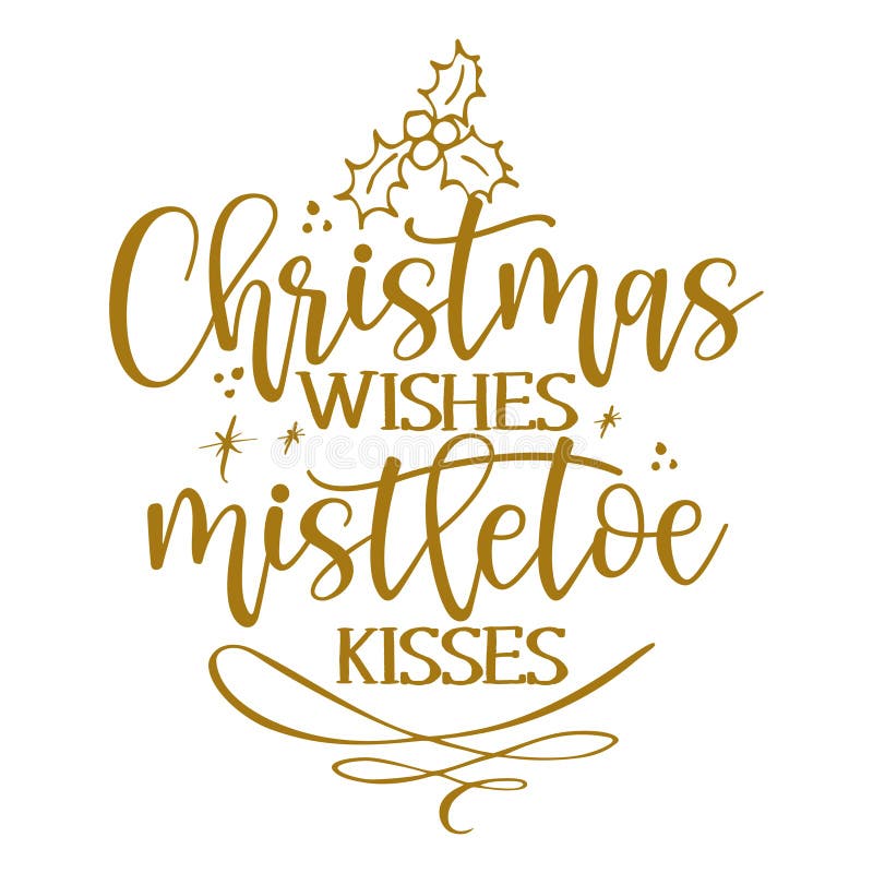 Auguri di Natale e baci di vischio - Frase di calligrafia