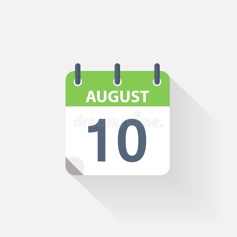 10 august calendar icon stock vector. Illustration of background - 84283874