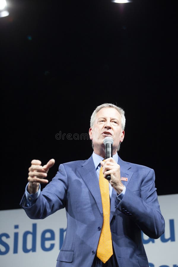 August 10, 2019 in Des Moines, Iowa: Bill de Blasio speaks stock images August 10, 2019 in Des Moines, Iowa: Bill de Blasio speaks stock images