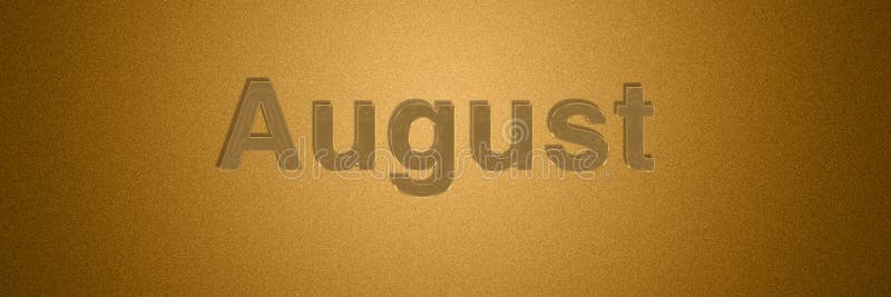 August gold text title for month background design royalty free illustration