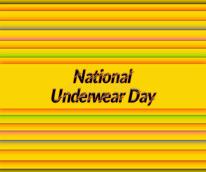 National Underwear Day Vector Cartoon Style Greeting Card