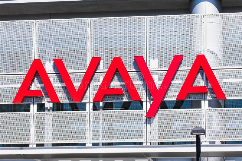 Avaya Sign Logo and Sign on Silicon Valley Headquarters Editorial Stock