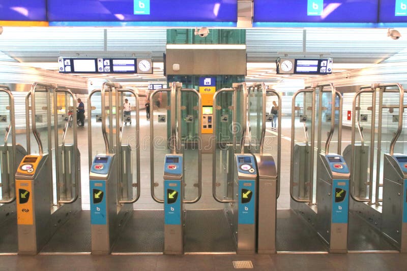 Payment gates of NS and Keolis Blauwnet at station of Zwolle stock photo Payment gates of NS and Keolis Blauwnet at station of Zwolle stock photo