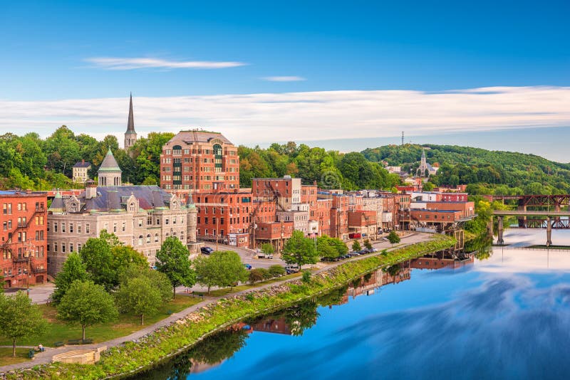 Augusta, Maine, USA skyline on the river. Augusta, Maine, USA skyline on the river.