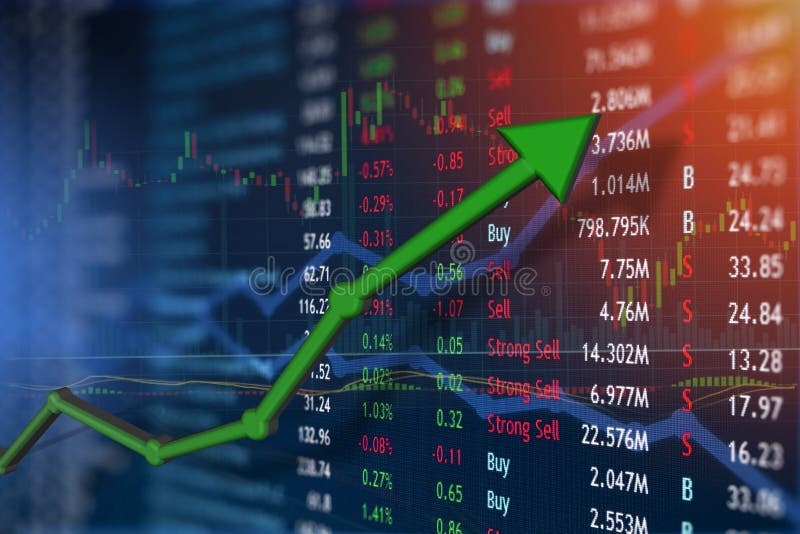 Aumento del concepto del mercado de la inversión y de acción fotografía de archivo libre de regalías Aumento del concepto del mercado de la inversión y de acción fotografía de archivo libre de regalías