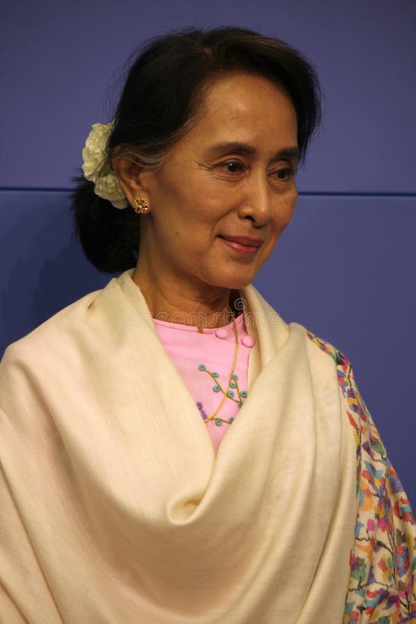 APRIL 12, 2014 - BERLIN: the opposition leader of Birma (Myanmar) and Nobel Peace Prize Laureate, Aung San Suu Kyi at a press conference in Berlin.