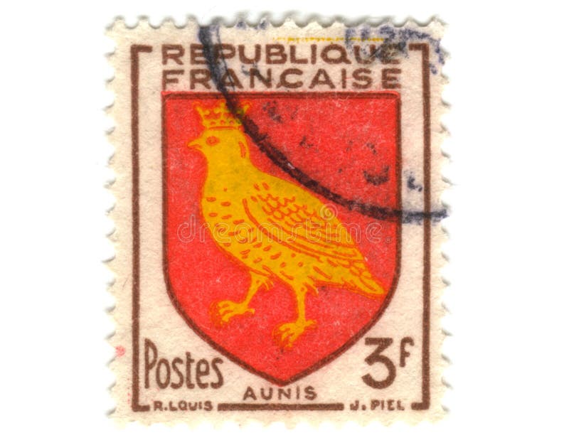 Aunis City Coat of Arms Postage Stamp