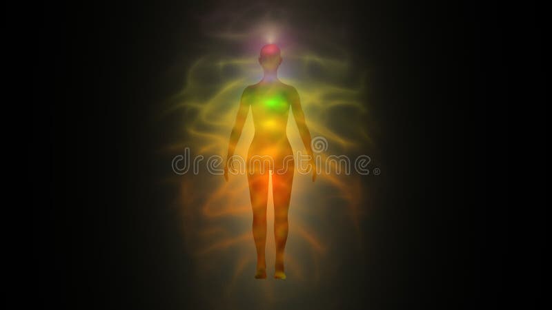 Aura da mulher - corpo humano da energia, chakras