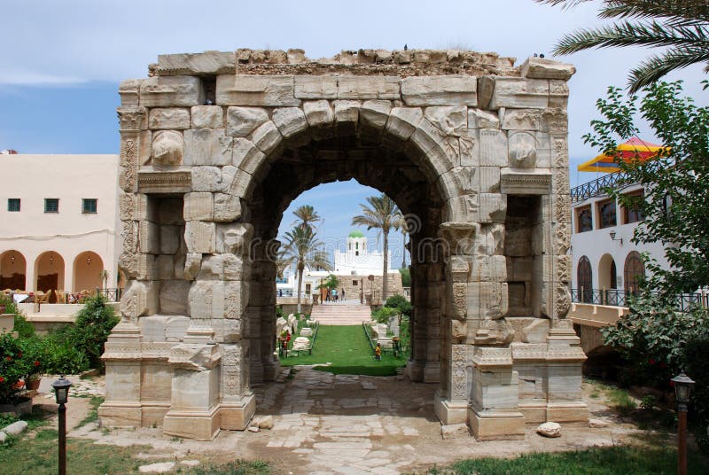 Roman triumphal arch of Marcus Aurelius in Tripoli, Libya. Roman triumphal arch of Marcus Aurelius in Tripoli, Libya.