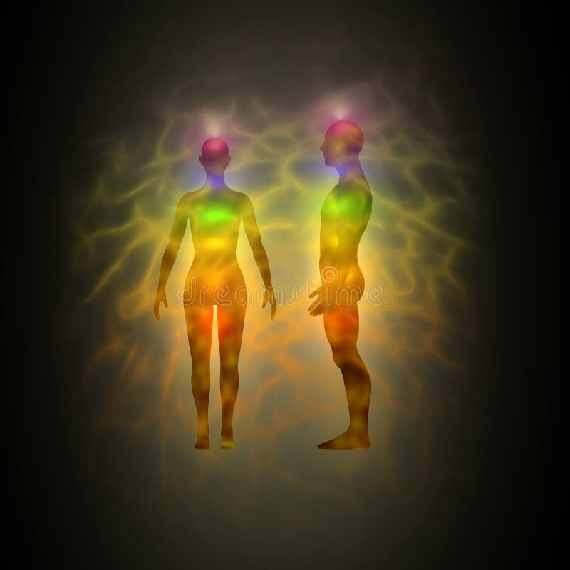 Aureola - cuerpo de la energía - energía curativa ilustración del vector Aureola - cuerpo de la energía - energía curativa ilustración del vector