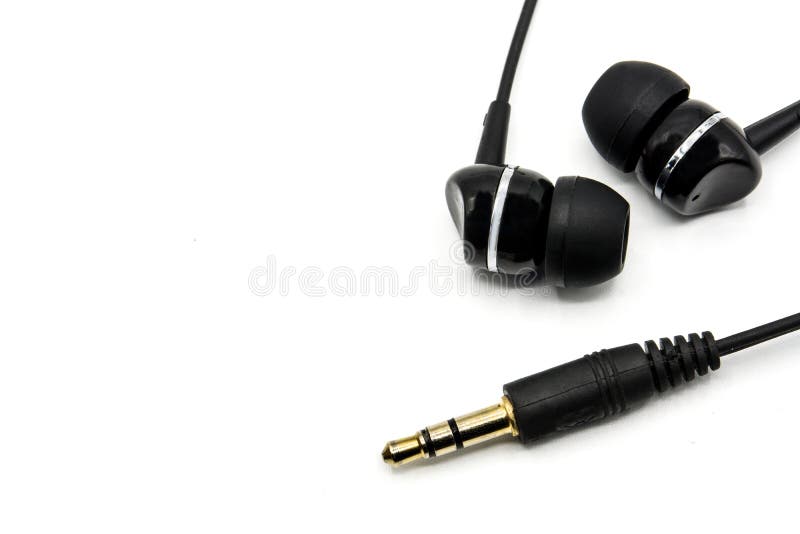 Auricolari neri isolati immagini stock