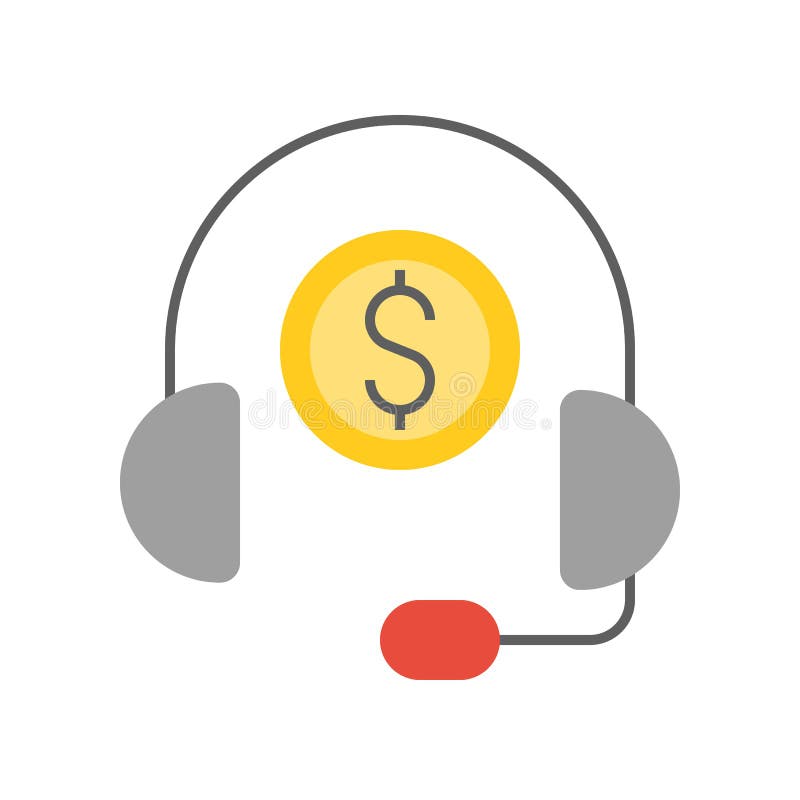 Auricular y moneda, servicio financiero personal del consultor, banco ilustración del vector Auricular y moneda, servicio financiero personal del consultor, banco ilustración del vector