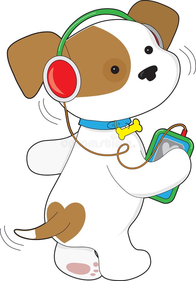Auriculares lindos del perrito libre illustration Auriculares lindos del perrito libre illustration