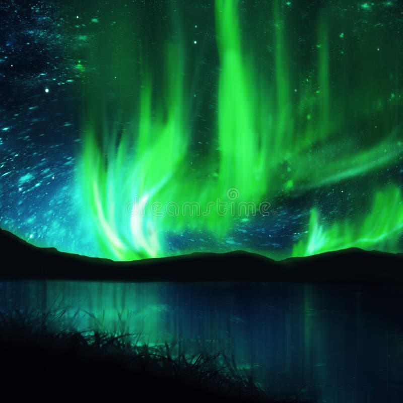 Aurora boreal, Aurora ilustração do vetor Aurora boreal, Aurora ilustração do vetor