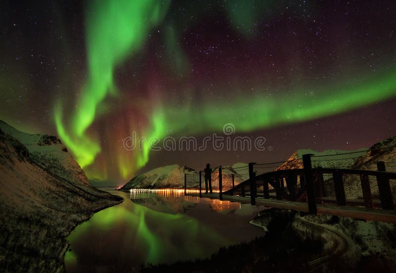 Aurora boreal Aurora Borealis Norway das ilhas de Lofoten fotos de stock royalty free Aurora boreal Aurora Borealis Norway das ilhas de Lofoten fotos de stock royalty free