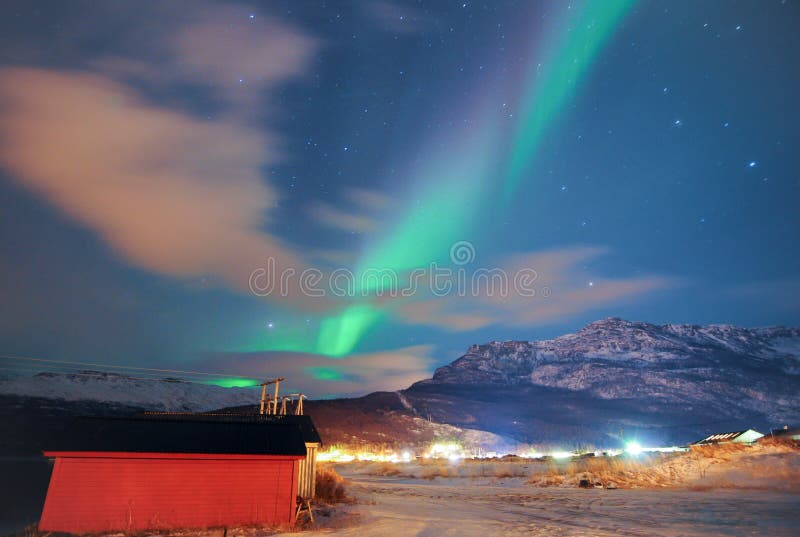 Aurora boreal en Noruega foto de archivo Aurora boreal en Noruega foto de archivo