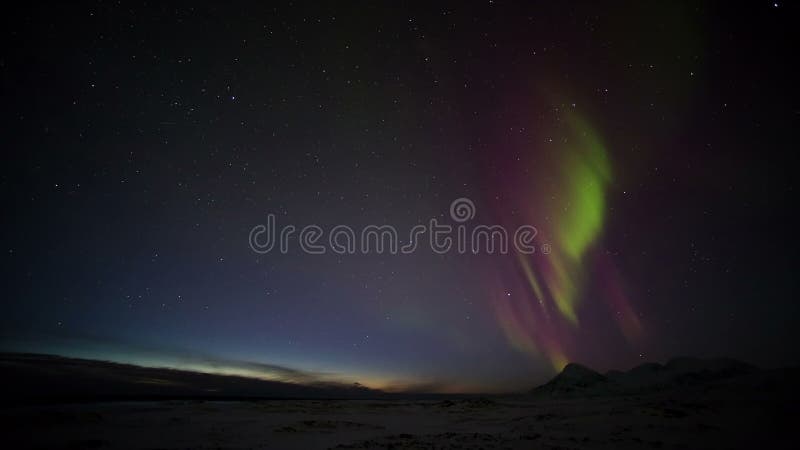 Aurora boreale nel paesaggio artico - Spitsbergen, le Svalbard