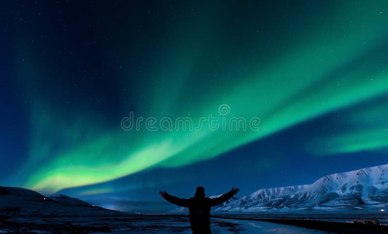 Aurora boreale polare in Norvegia