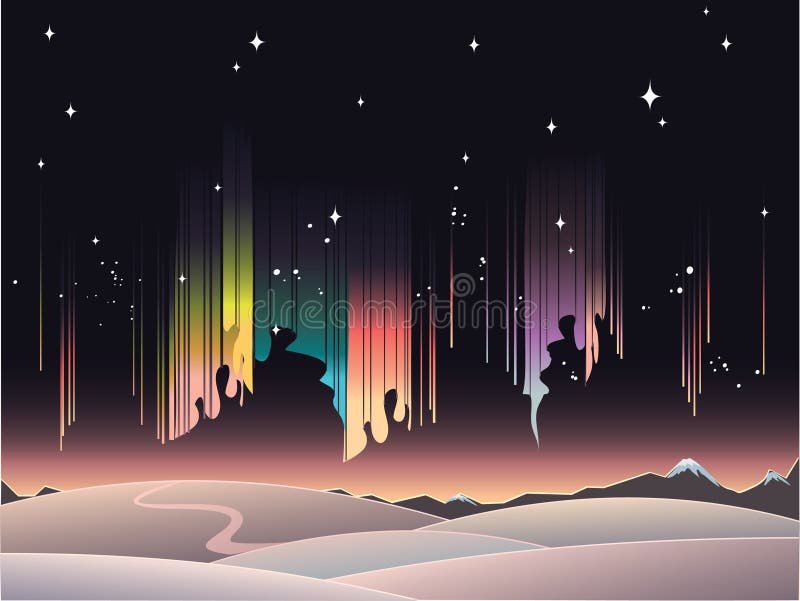 Aurora borealis vector illustration