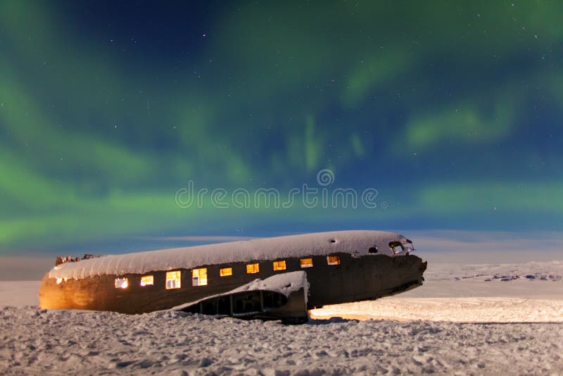 Borealis Above the in Iceland. Green Northern Lights. Starry Sky Polar Lights. Stock Photo - of aurora, landscape: 141353346