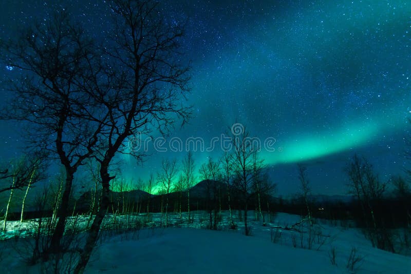 Aurora Borealis Northen tänder fenomen arkivfoto Aurora Borealis Northen tänder fenomen arkivfoto