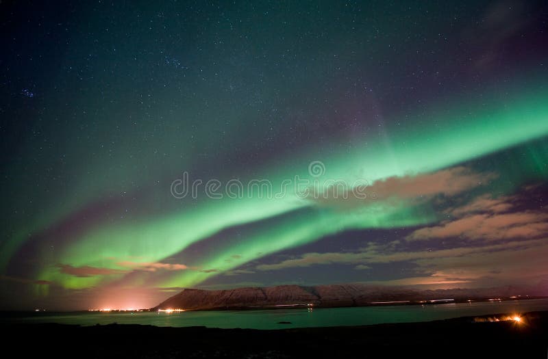 Aurora Borealis in Iceland. The aurora borealis or the northern lights north of Reykjavik in Iceland stock images Aurora Borealis in Iceland. The aurora borealis or the northern lights north of Reykjavik in Iceland stock images
