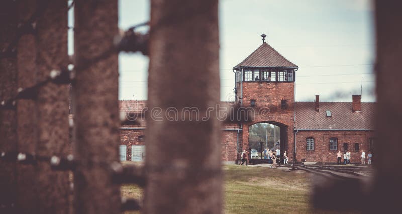 Auschwitz Dziejowa brama Ja fotografia royalty free Auschwitz Dziejowa brama Ja fotografia royalty free