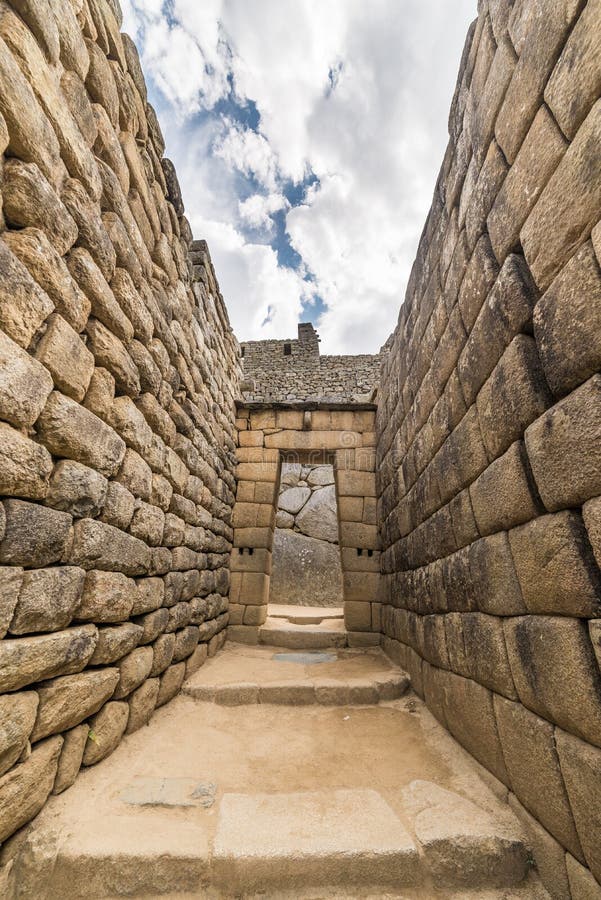 Ausführliche Weitwinkelansicht von Gebäuden Machu Picchu, Peru lizenzfreies stockfoto Ausführliche Weitwinkelansicht von Gebäuden Machu Picchu, Peru lizenzfreies stockfoto