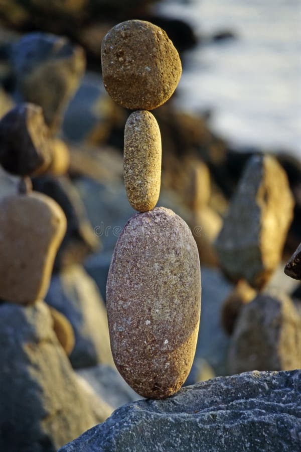 Balanced Rocks on Pacific Beach. Balanced Rocks on Pacific Beach