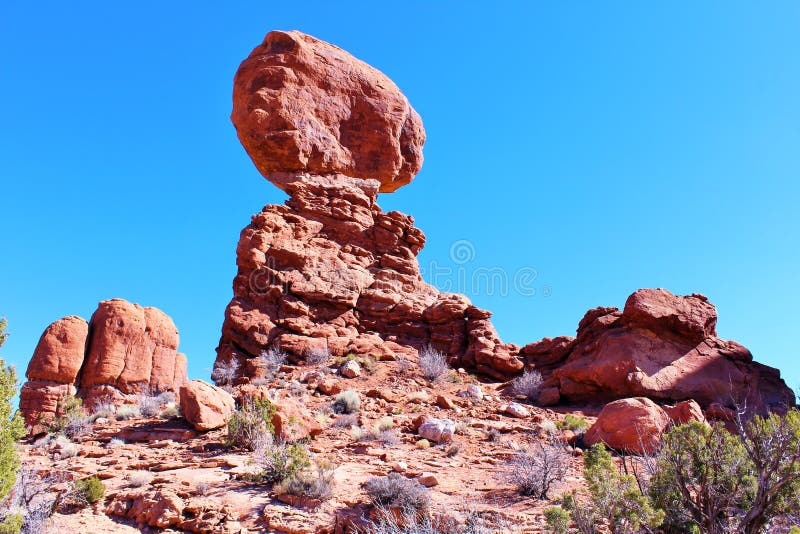 Balanced rock in arches national park near Moab, Utah. Balanced rock in arches national park near Moab, Utah