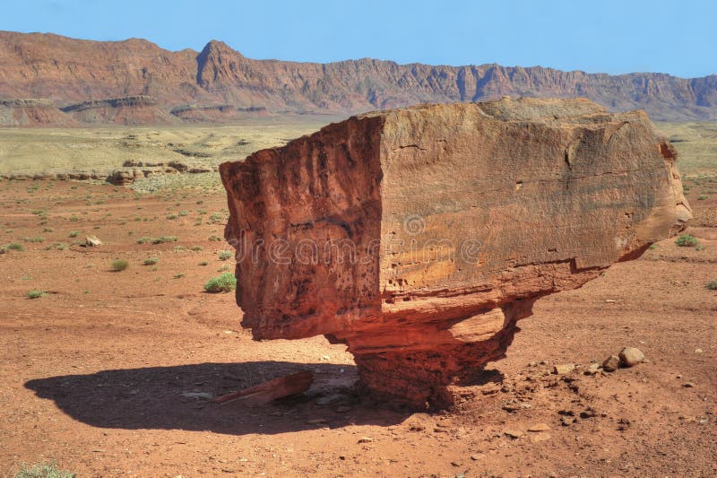 Beautiful weathered colorful orange and red balanced rock, lees ferry, glen canyon national park, arizona. Beautiful weathered colorful orange and red balanced rock, lees ferry, glen canyon national park, arizona