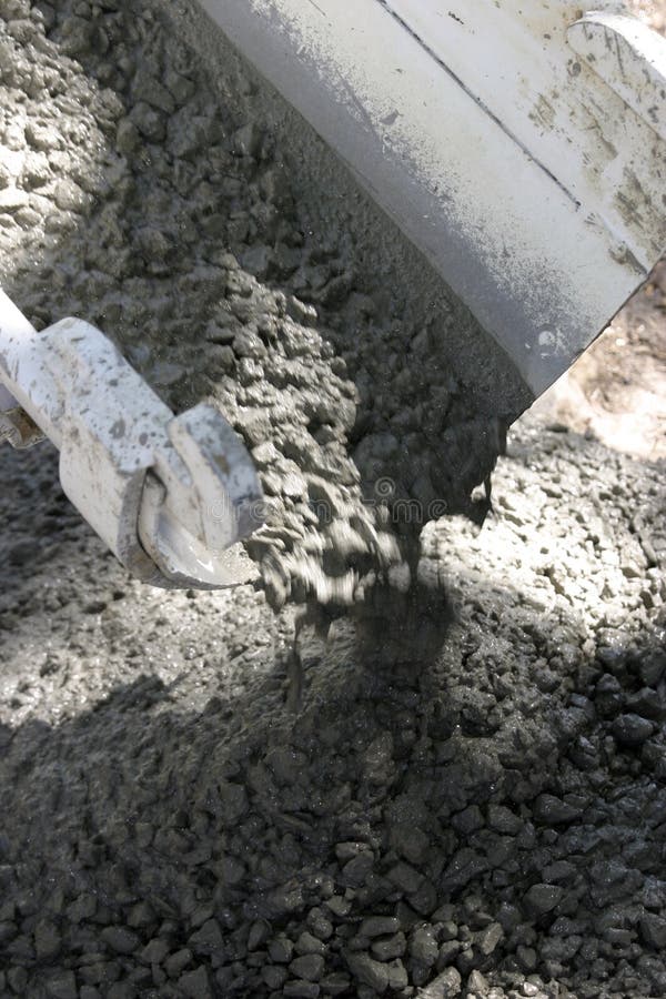 Concrete sliding and piling up. Concrete sliding and piling up