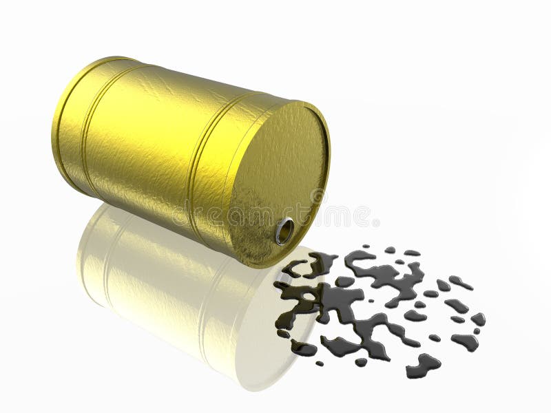 Auslaufendes Schmieröl des goldenen Fasses stock abbildung Auslaufendes Schmieröl des goldenen Fasses stock abbildung
