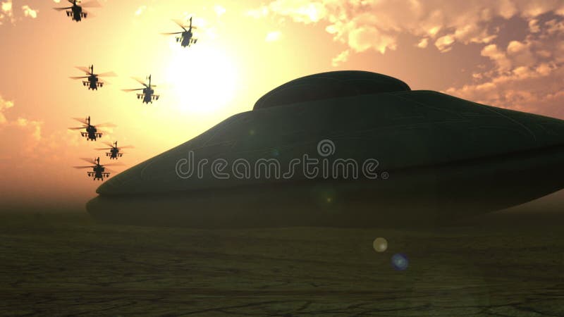 Ausländische Raumschifflandung Giantic in der Wüste