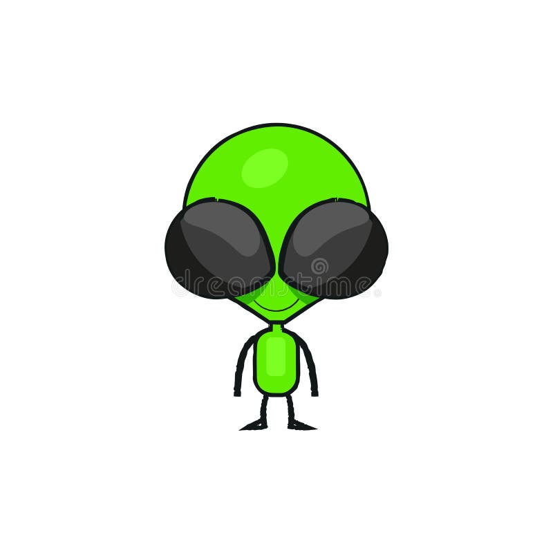 Cute cartoon alien drawing. Little green waving humanoid in spacesuit, vector illustration. Cute cartoon alien drawing. Little green waving humanoid in spacesuit, vector illustration.