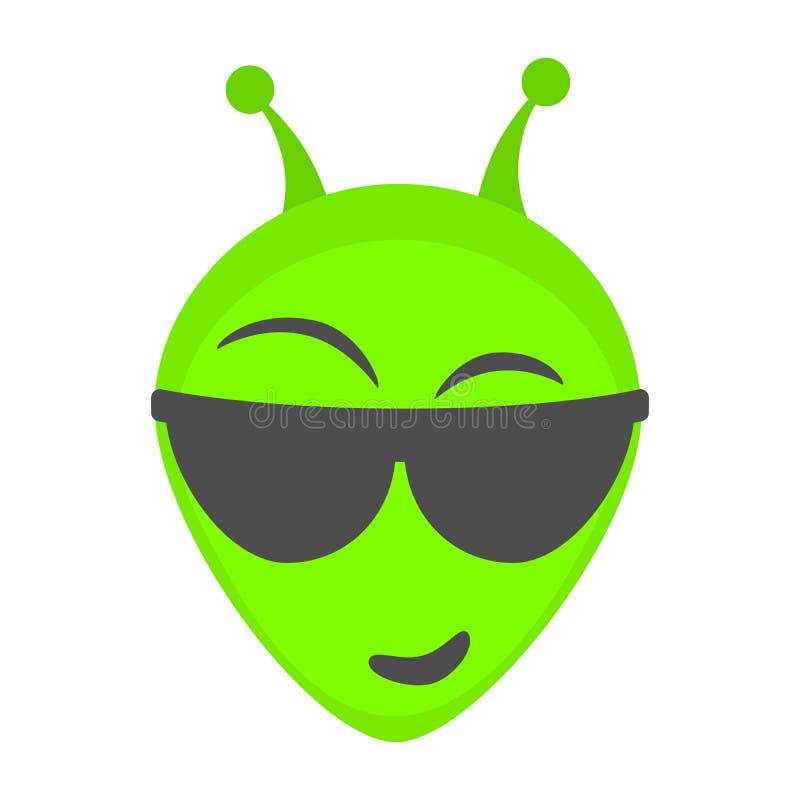 Alien face emoji. Alien green head - Win. Humanoid illustration. Alien face emoji. Alien green head - Win. Humanoid illustration