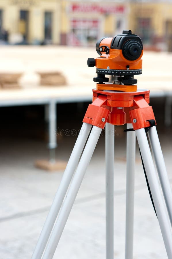 Levelling instrument used by surveyor. Levelling instrument used by surveyor.