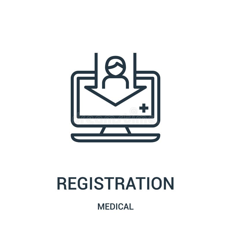 registration icon vector from medical collection. Thin line registration outline icon vector illustration. Linear symbol for use on web and mobile apps, logo, print media. registration icon vector from medical collection. Thin line registration outline icon vector illustration. Linear symbol for use on web and mobile apps, logo, print media