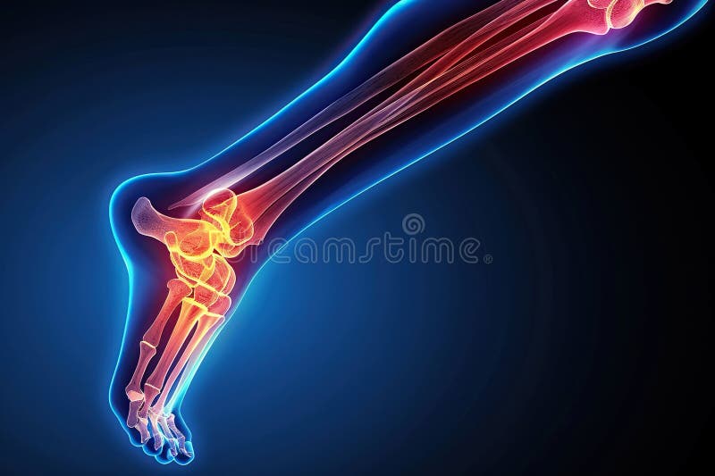 X-ray of a man&#x27;s foot on a dark background. Medicine, health concept. X-ray of a man&#x27;s foot on a dark background. Medicine, health concept.