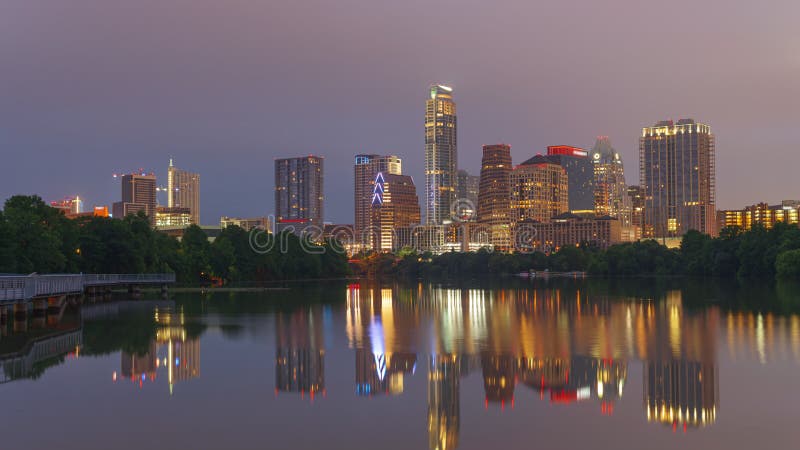 Austin texas usa śródmieścia skyline na rzece color zdjęcie wideo