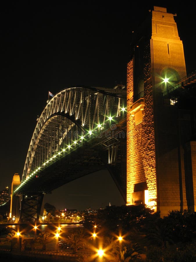 Sydney Harbour Bridge lit up by night - Sydney, Australia. Sydney Harbour Bridge lit up by night - Sydney, Australia