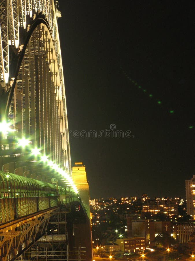 Sydney Harbour Bridge lit up by night - Sydney, Australia. Sydney Harbour Bridge lit up by night - Sydney, Australia