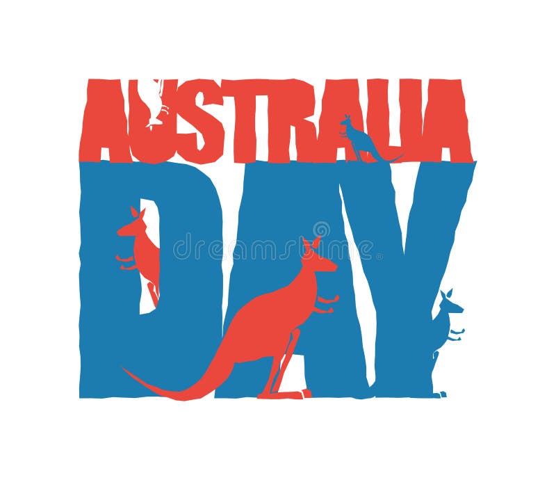 Australia Day. Traditional Australian Patriotic Holiday. Kangaroo National  Animal of Country Stock Vector - Illustration of happy, anzac: 84127592