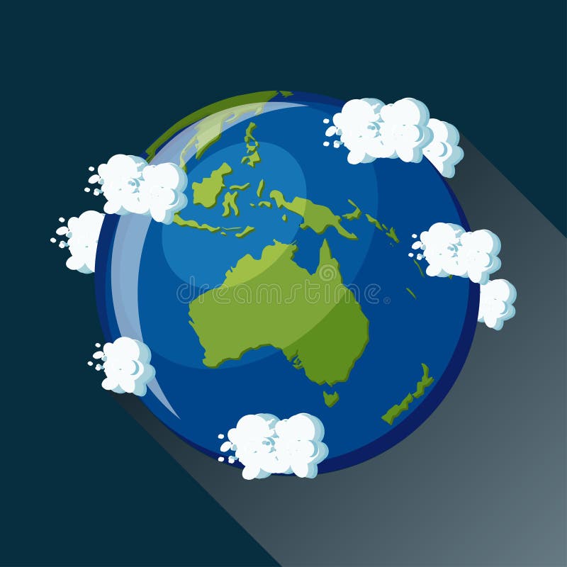 Australia globe icon. stock vector. Illustration of geography - 81644709