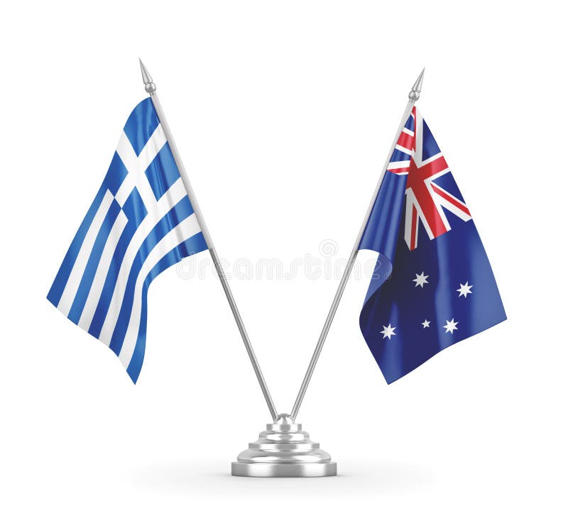 Australia and Greece. the Australian and Greek Flags. Official Colors