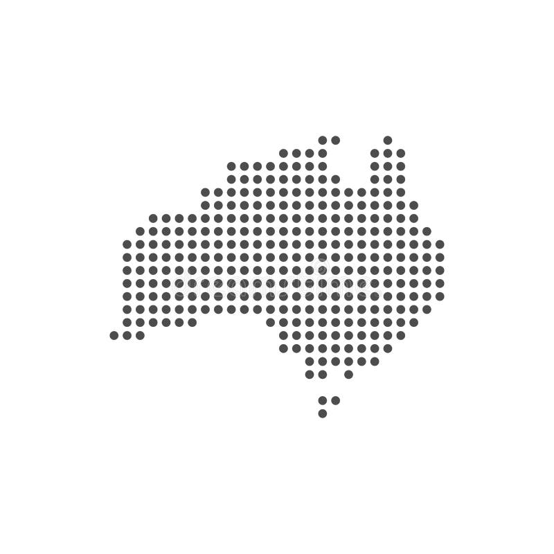 Australia Grey Dotted World Map Vector Flat Design Stock Vector