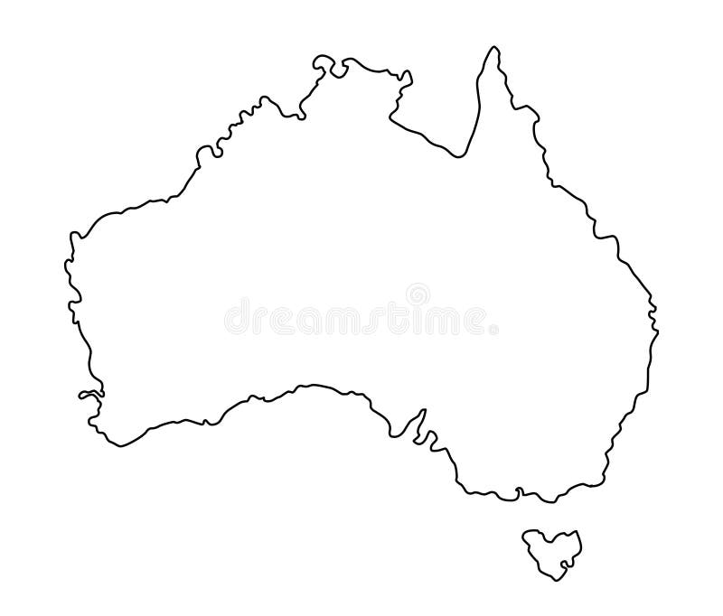 Australia konturu mapy wektoru ilustracja