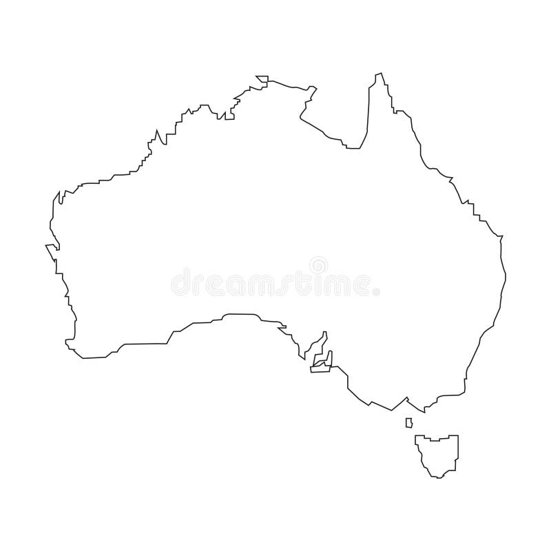 Australia liniowa mapa na białym tle również zwrócić corel ilustracji wektora