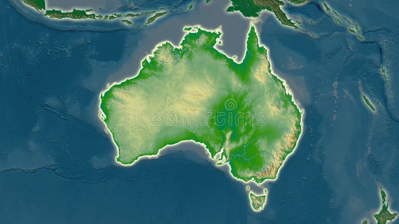 Australia 3D Physical Map With Relief Stock Illustration - Illustration Of Land, Including: 127145513