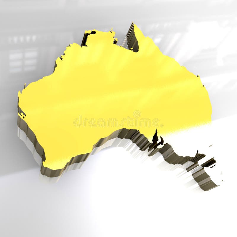 Australia złota mapy 3 d royalty ilustracja Australia złota mapy 3 d royalty ilustracja